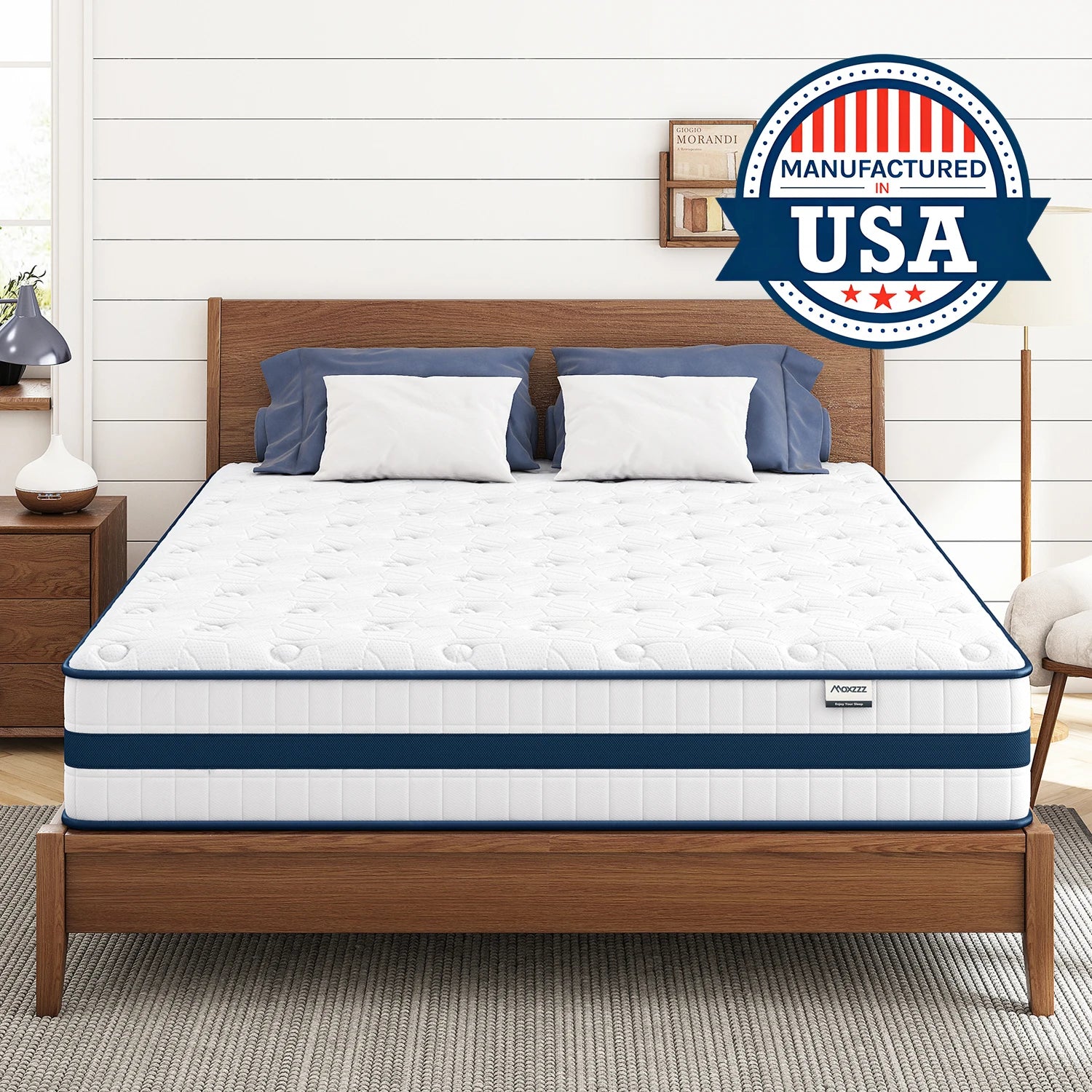 Maxzzz Firm Hybrid Mattress – USA Made, Eurotop, Memory Foam & Pocket Spring, 9-12 Inch