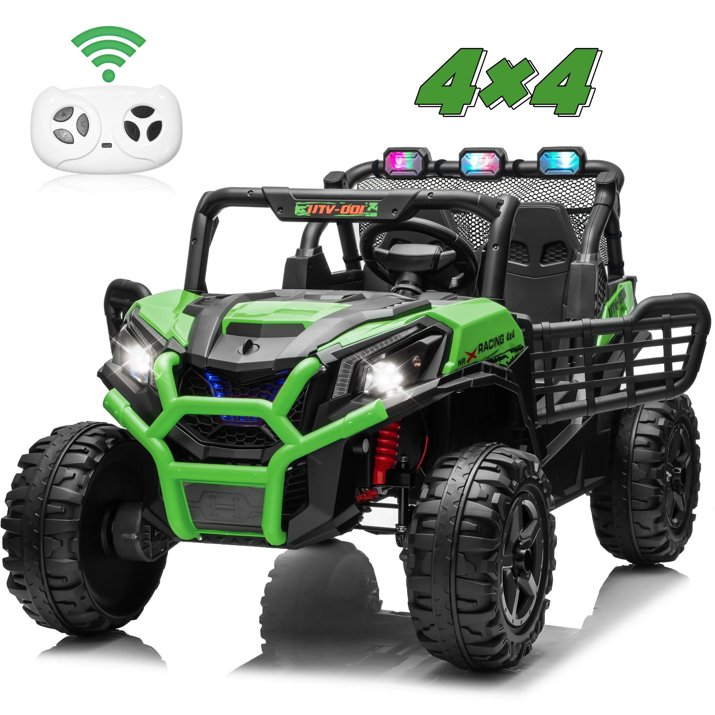 Joyracer 24V Kids Ride-On Car | Double Seat UTV | LED Lights, USB/MP3, Adjustable Volume | Ages 3–6