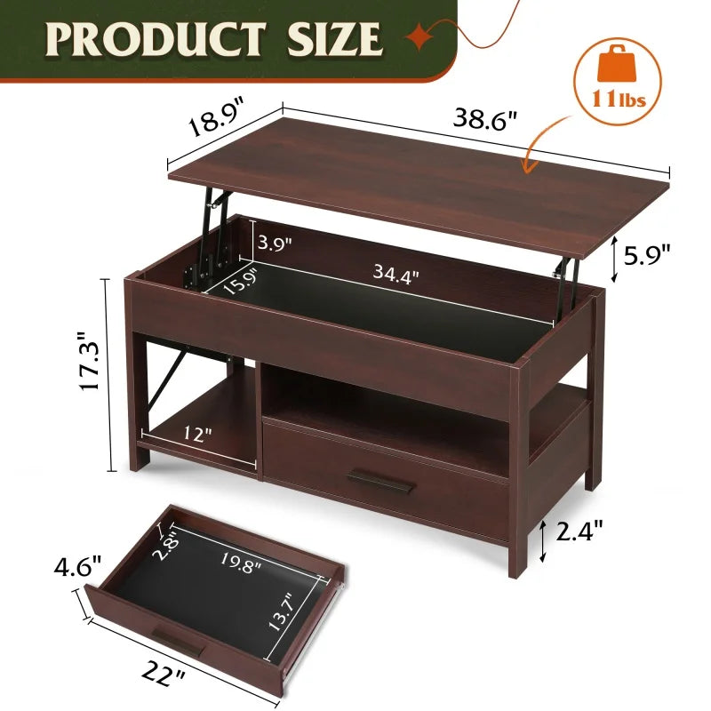 GALAXHERO Lift-Top Coffee Table with Storage