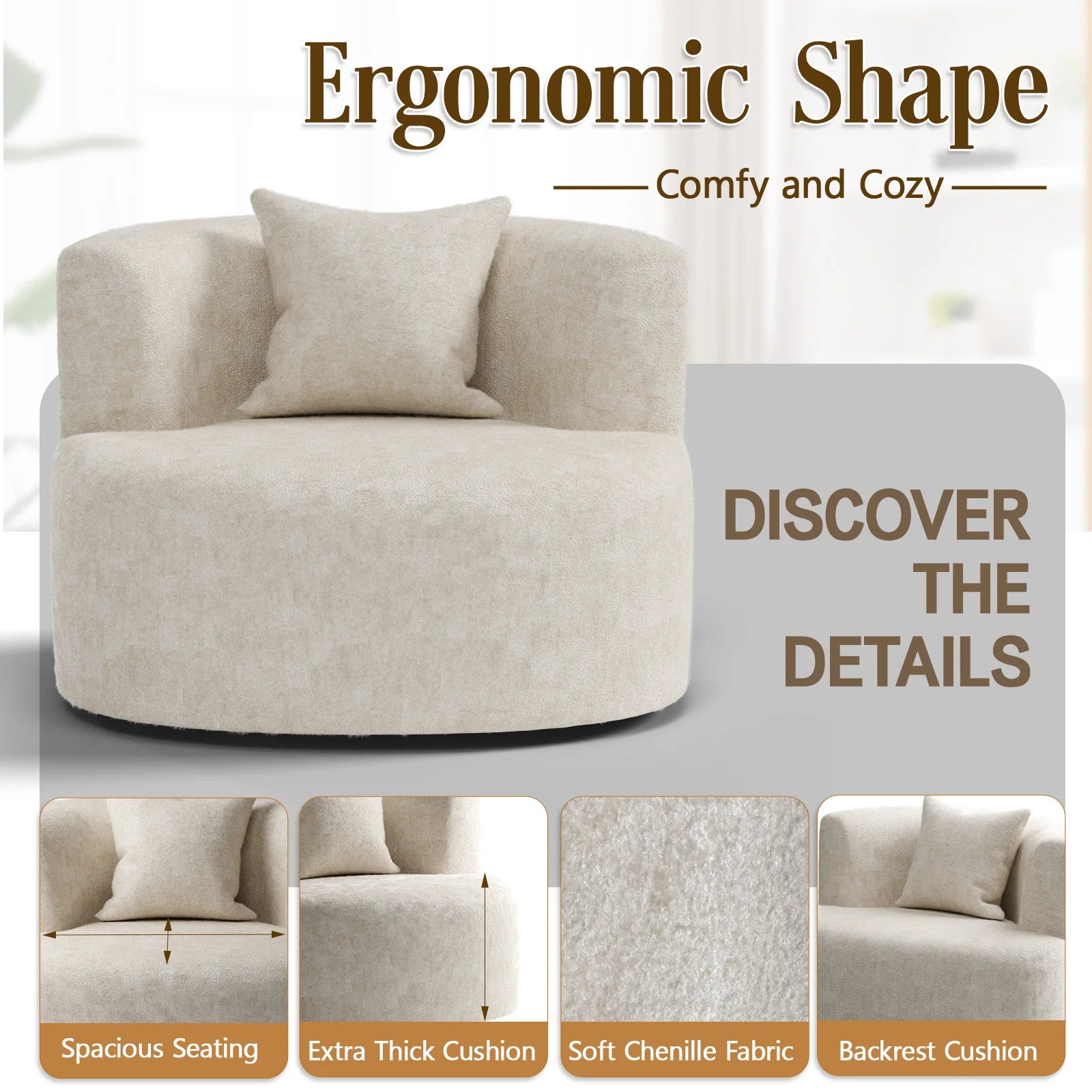 Kieperi Oversized Swivel Accent Chair