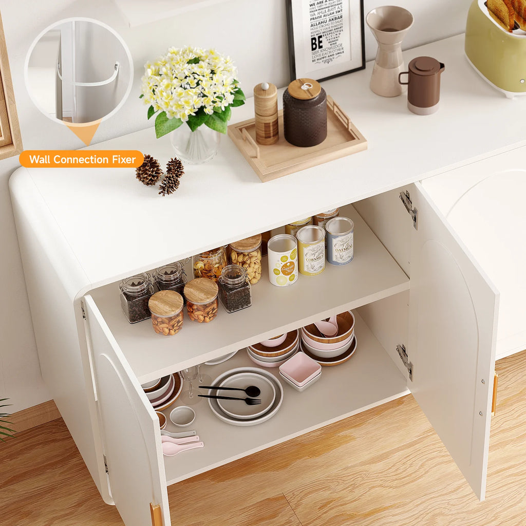 Modern Curved Sideboard Buffet Cabinet