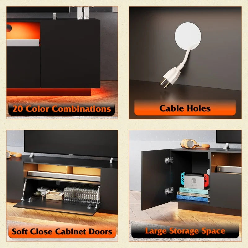 Vedicy 65" LED TV Stand with Storage