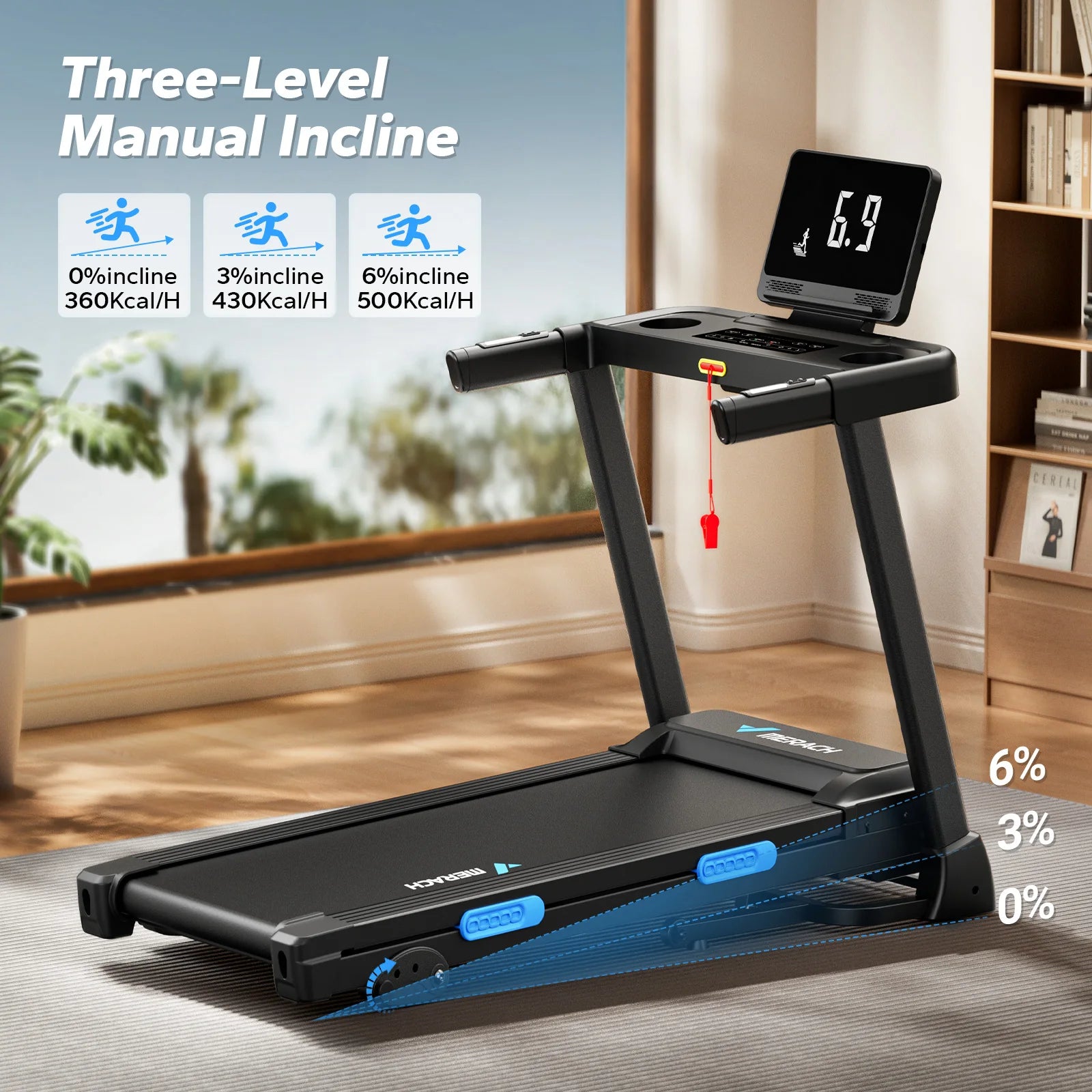 MERACH Foldable Incline Treadmill – Home Cardio Trainer