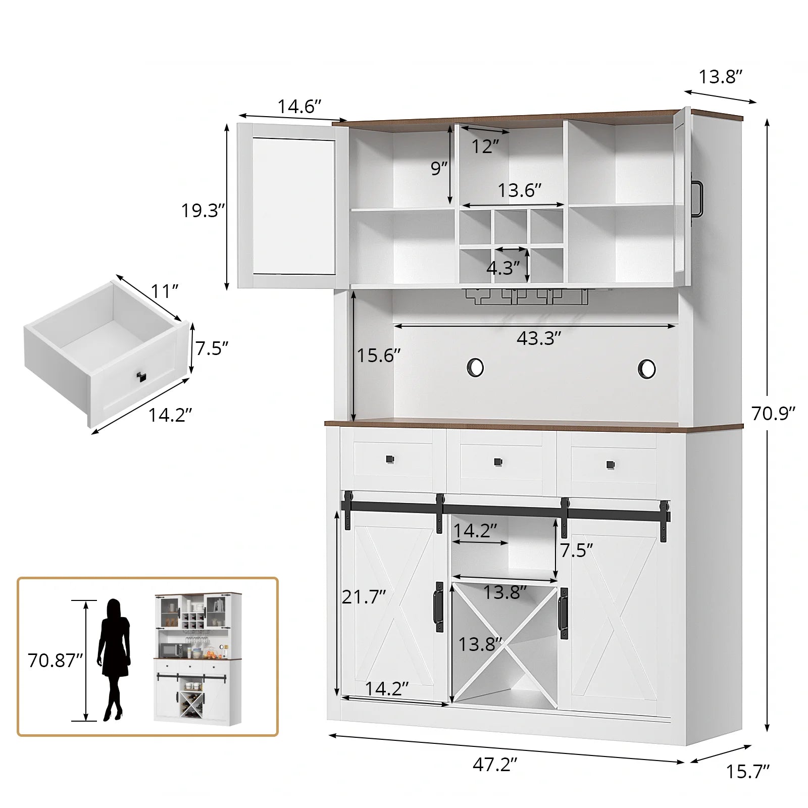 Farmhouse Coffee Bar Cabinet