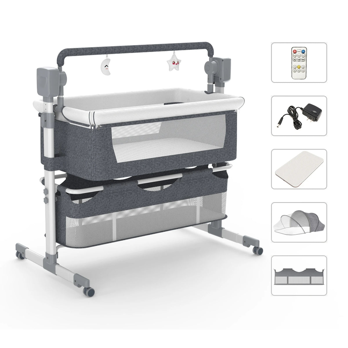 Multifunctional Adjustable Baby Crib