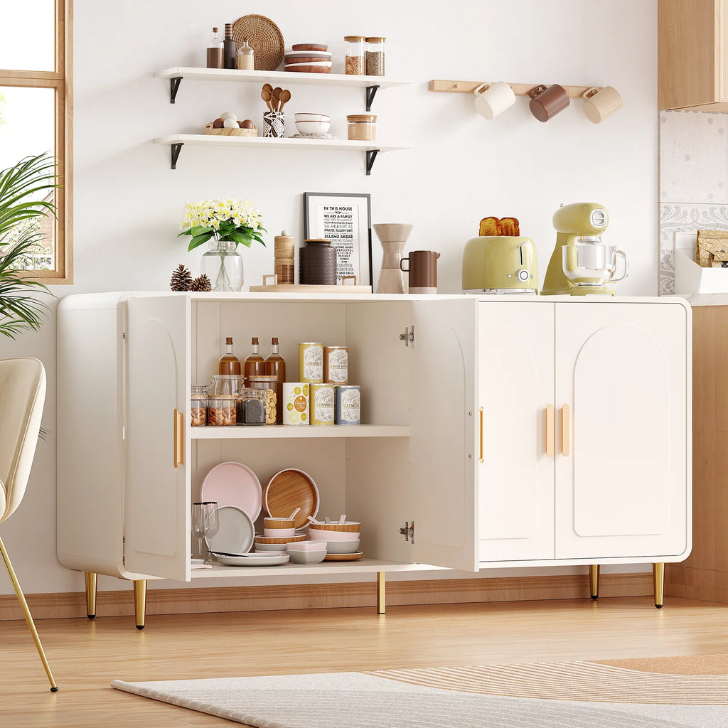 Modern Curved Sideboard Buffet Cabinet