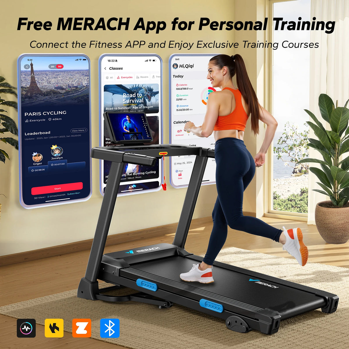 MERACH Foldable Incline Treadmill – Home Cardio Trainer
