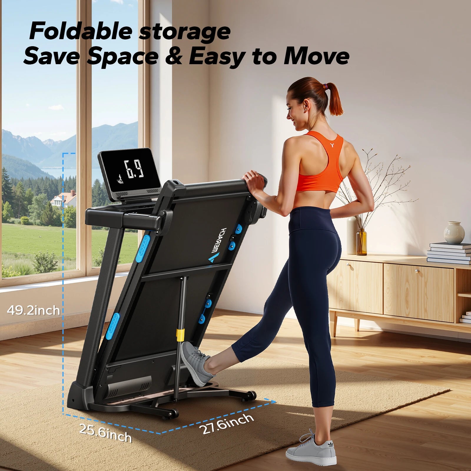 MERACH Foldable Incline Treadmill – Home Cardio Trainer