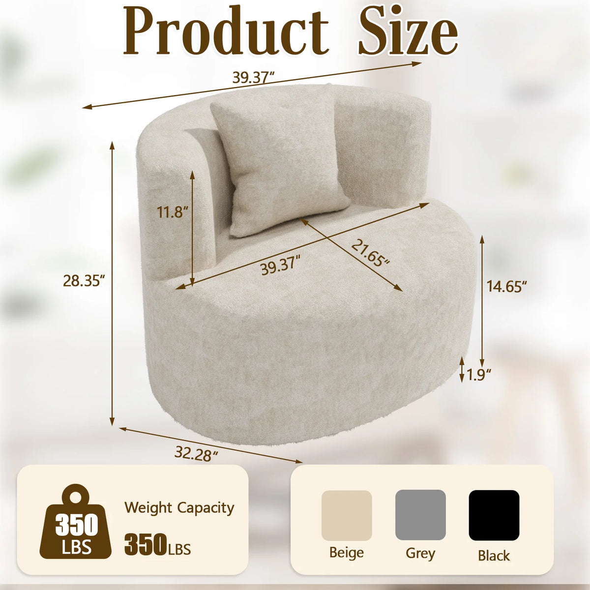 Kieperi Oversized Swivel Accent Chair