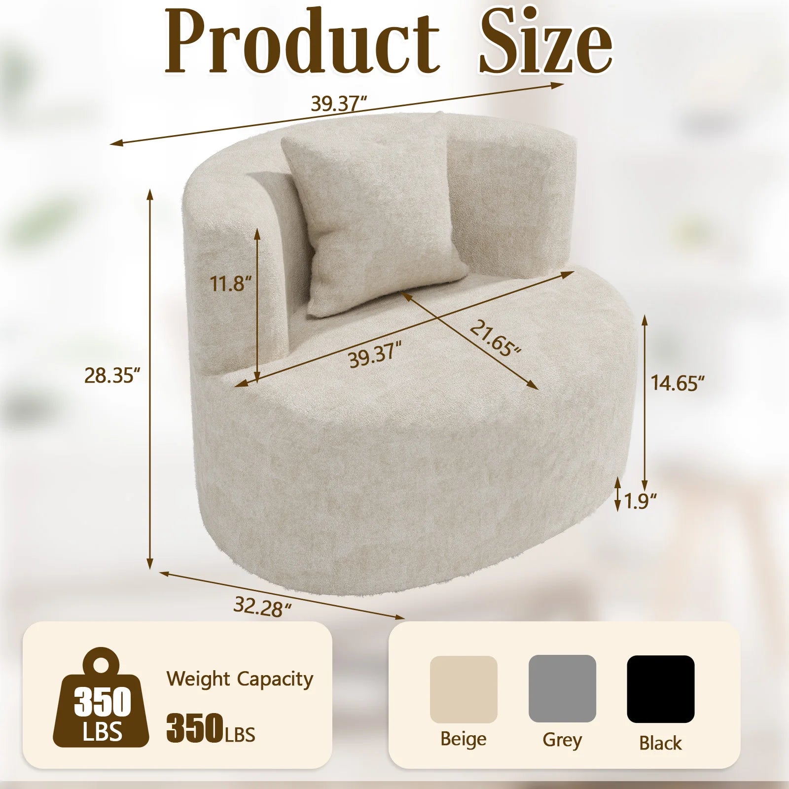 Kieperi Oversized Swivel Accent Chair