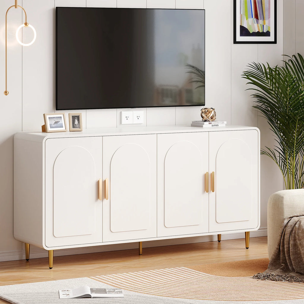 Modern Curved Sideboard Buffet Cabinet