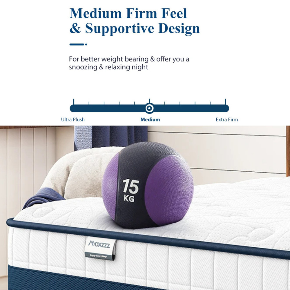 Maxzzz Firm Hybrid Mattress – USA Made, Eurotop, Memory Foam & Pocket Spring, 9-12 Inch