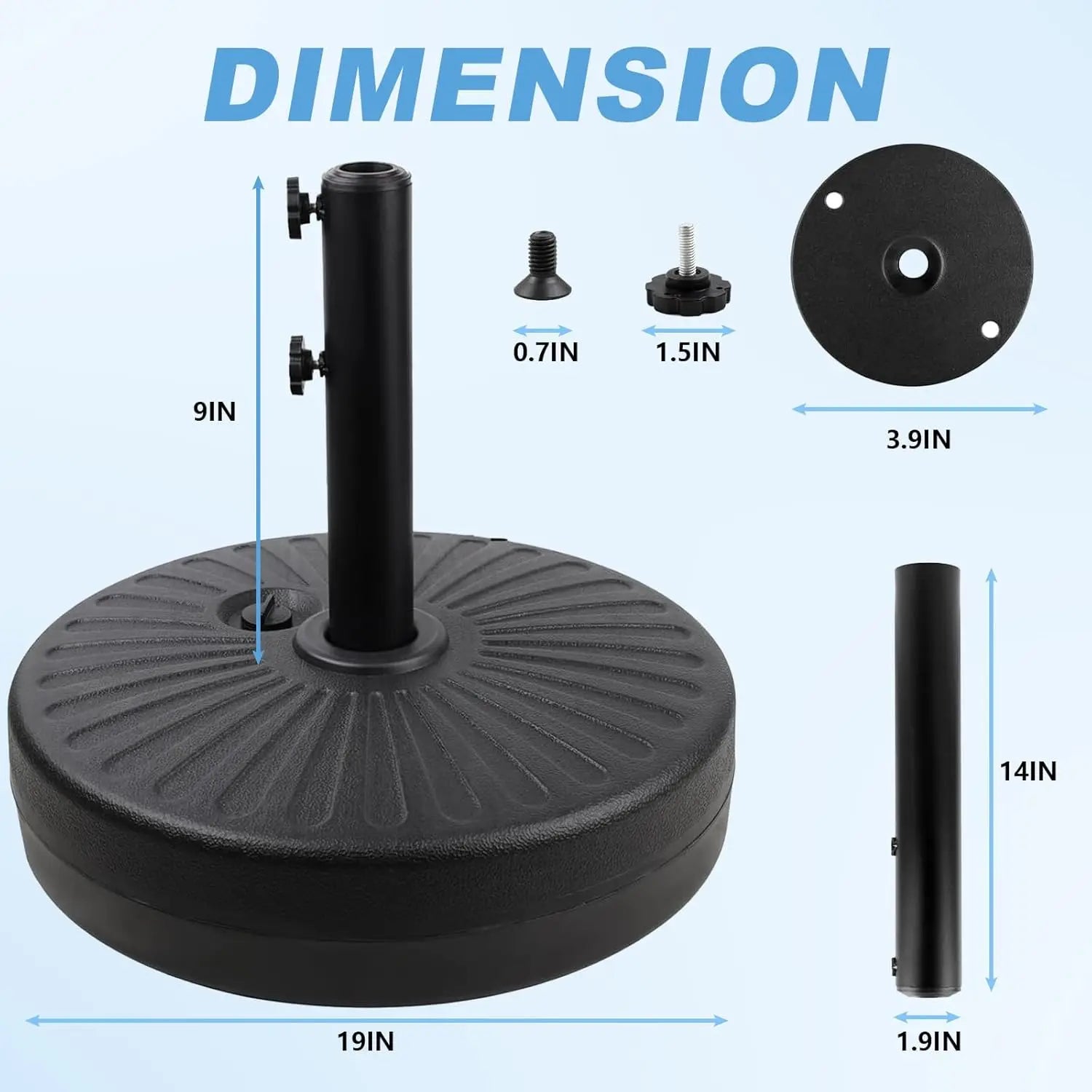 Heavy-Duty Outdoor Umbrella Base – Stainless Steel