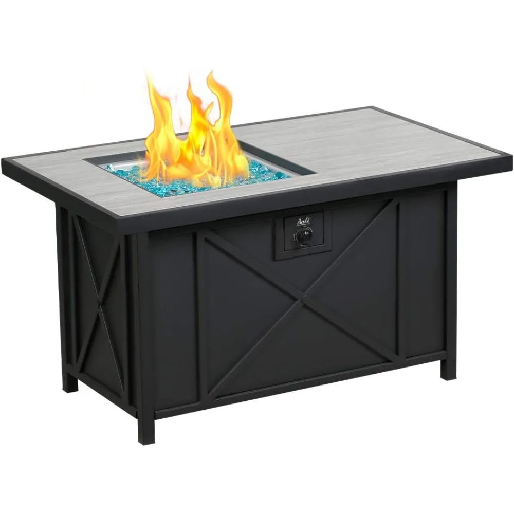 Modern Rectangular Gas Fire Pit Table – 42" Propane Outdoor Heater