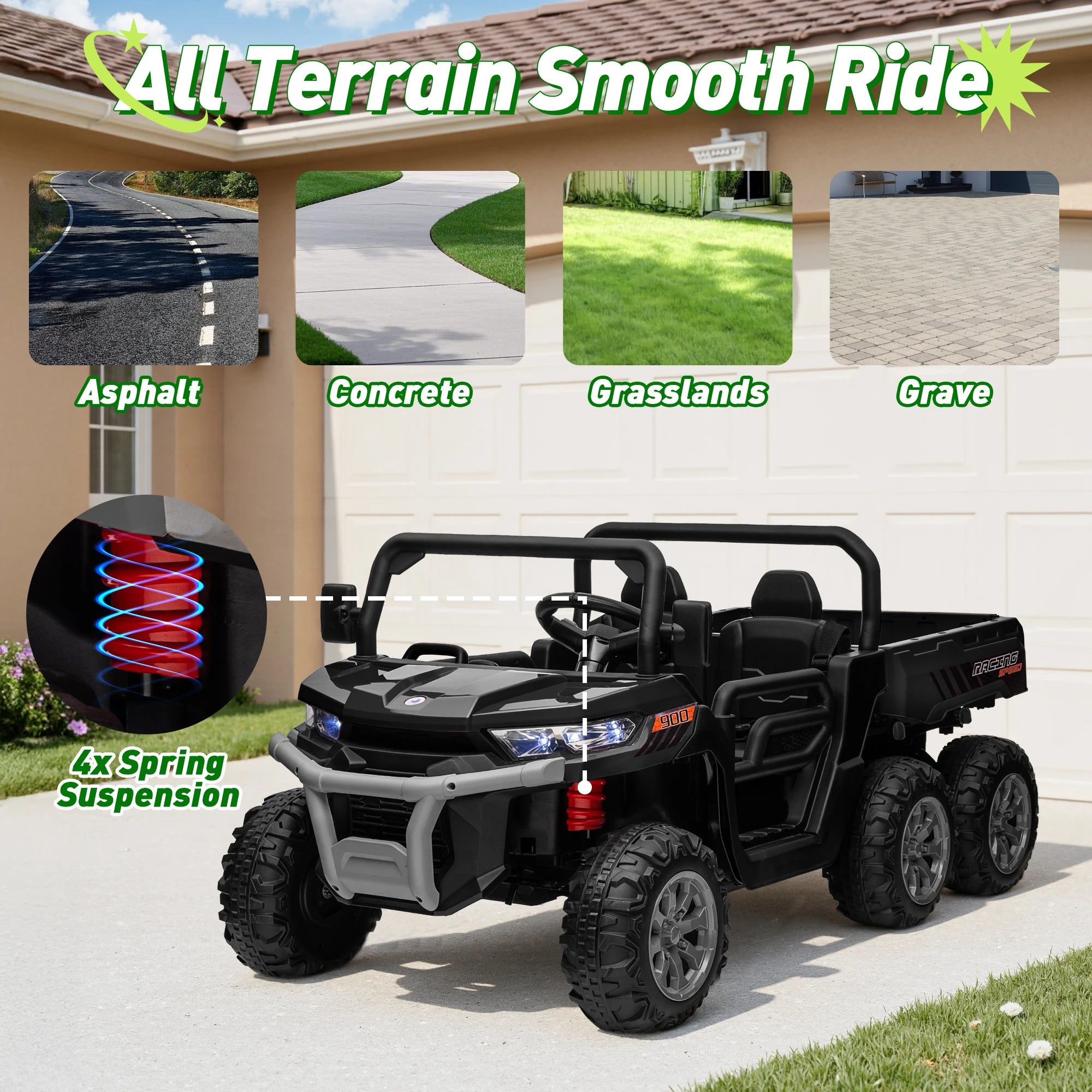 Electric Ride-On Car for Kids | Ages 3-12 | 2.4G Remote Control, 3-Speed Adjustable