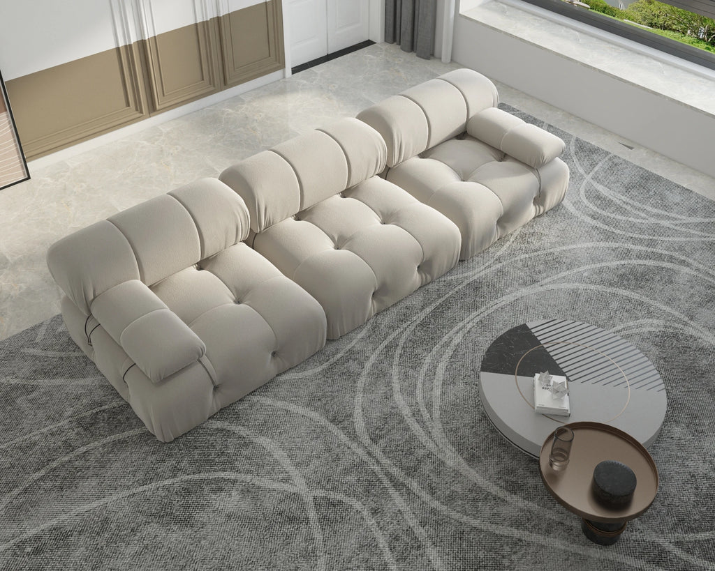 104" Modern Velvet 3-Seater Convertible Sofa