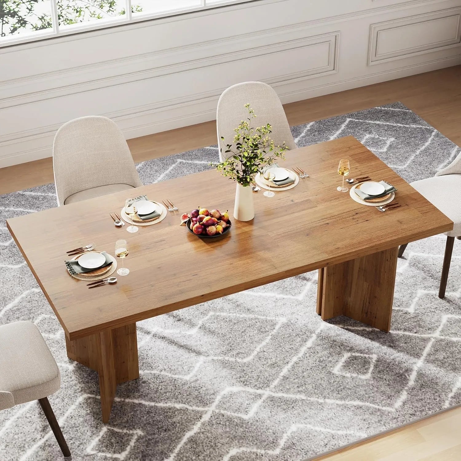 Farmhouse 63" Dining Table – Spacious & Durable