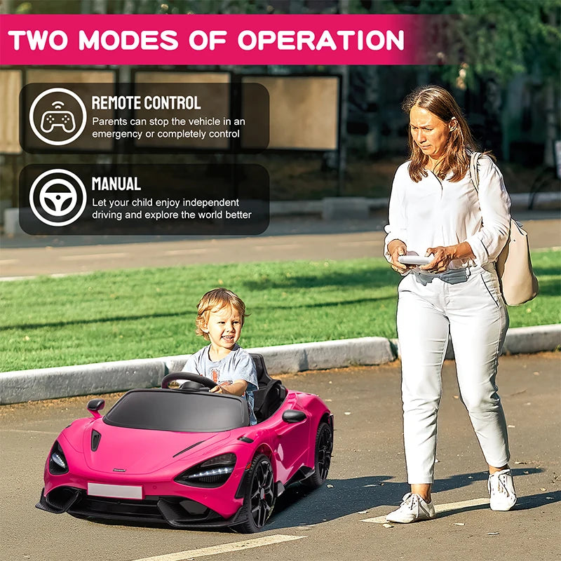 McLaren 765LT Kids Electric Ride-On Car | Ages 3–6 | 12V Rechargeable, Remote Control, LED Lights, Hydraulic Doors