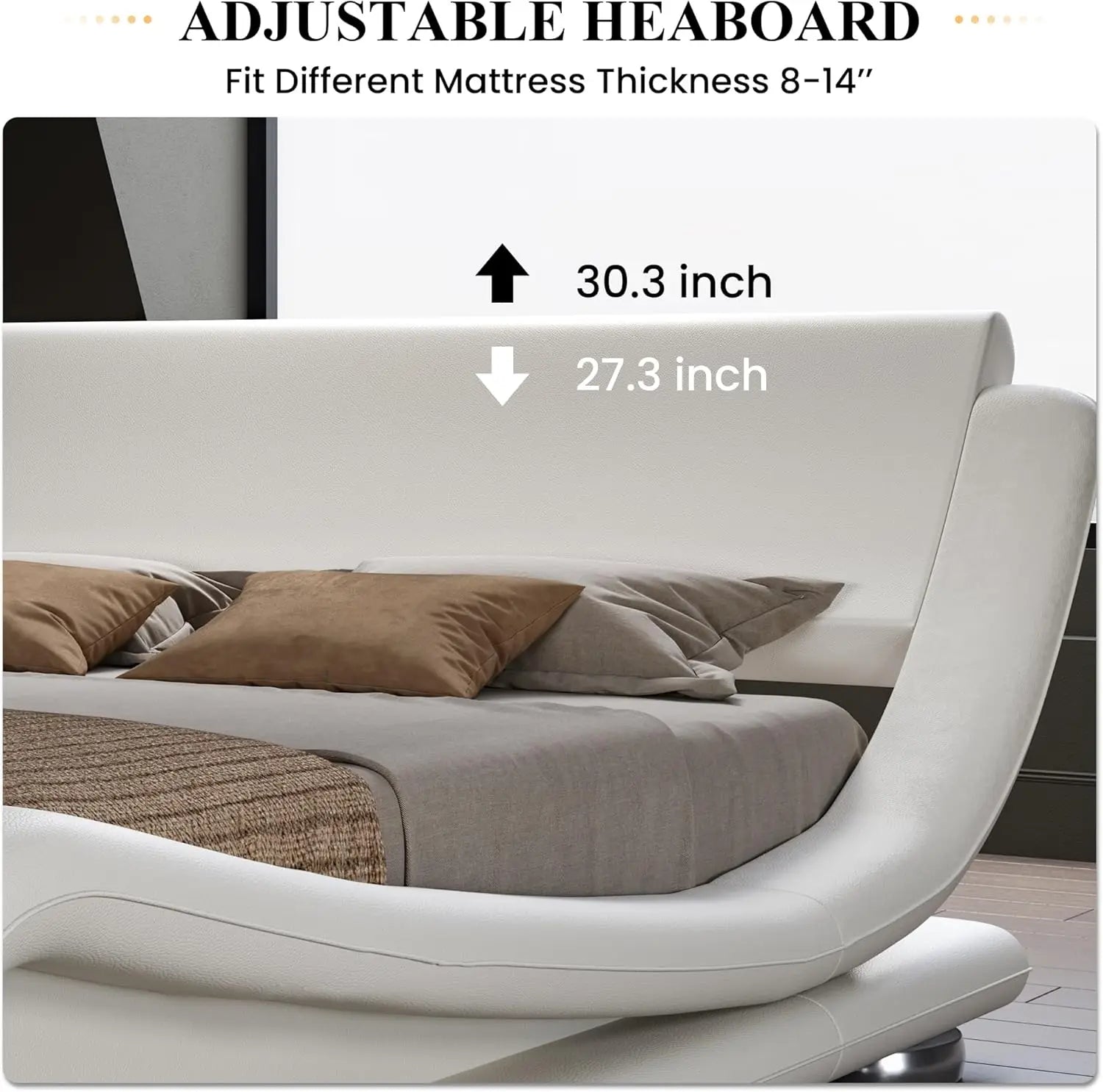 Modern Adjustable Leather Platform Bed – Ergonomic & Comfortable