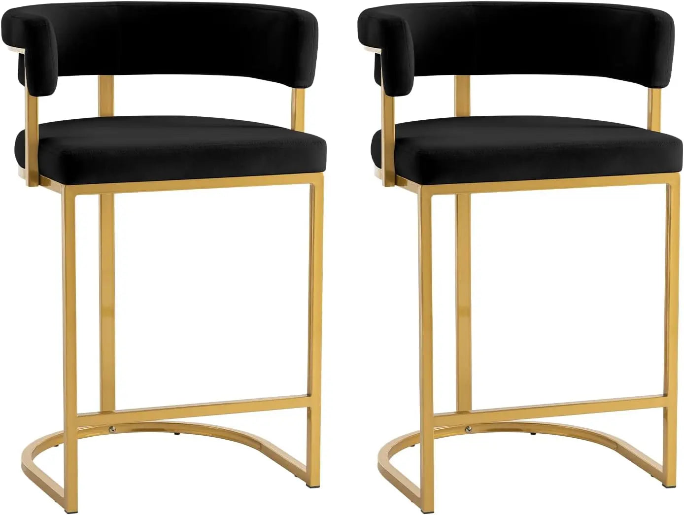 arrel-Style Velvet Bar Stool – Modern Metal Frame with High-Density Foam Seat