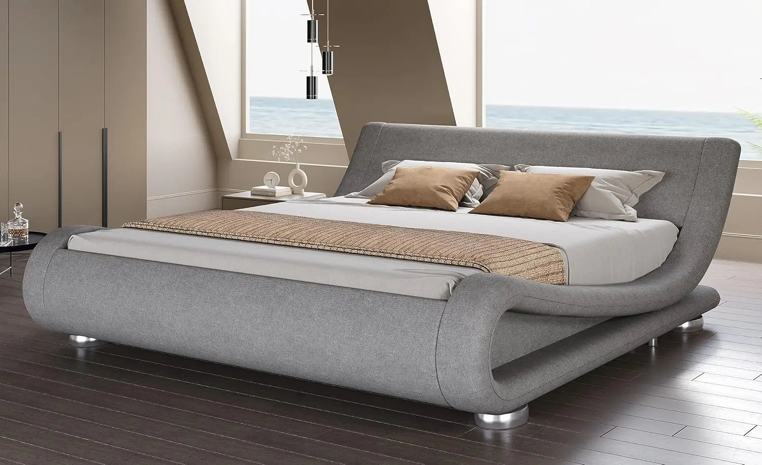 Modern Adjustable Leather Platform Bed – Ergonomic & Comfortable