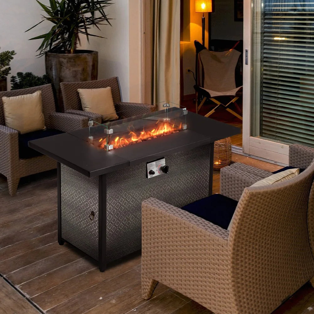 Modern Rectangular Propane Fire Pit Table – Outdoor Patio Heater