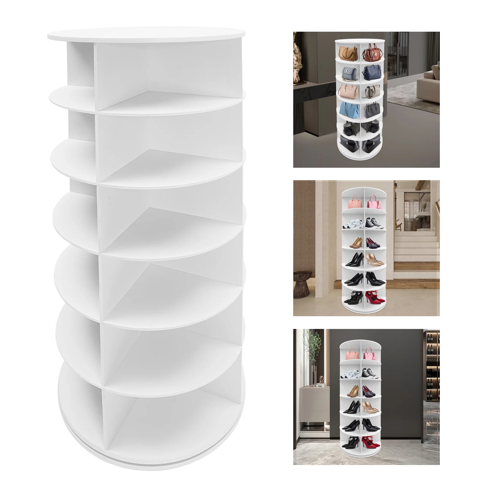 360° Rotating Shoe Rack – 6-Tier Freestanding Storage Organizer for 24 Pairs
