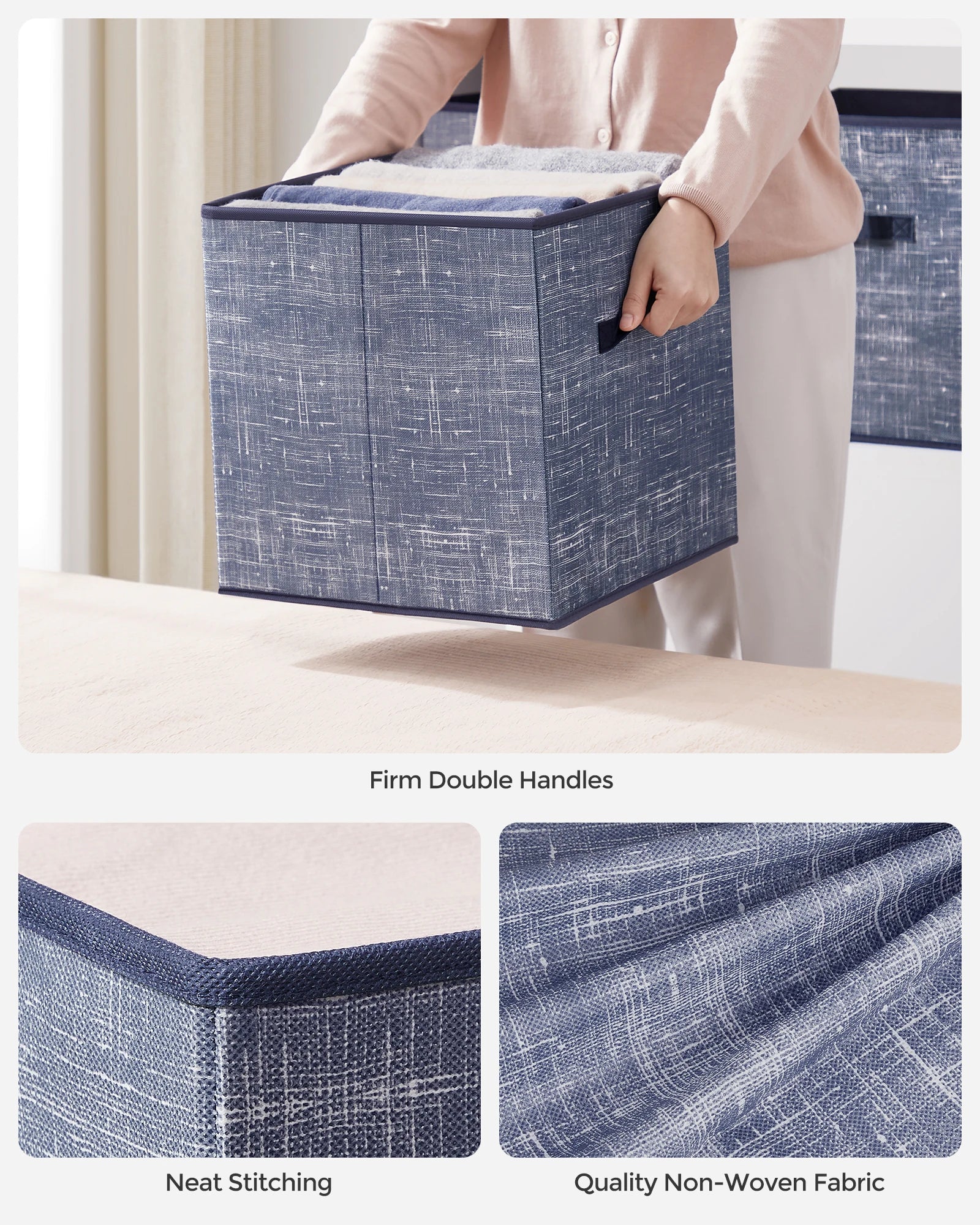 ongmics 6-Pack Fabric Storage Cubes – Durable & Space-Saving
