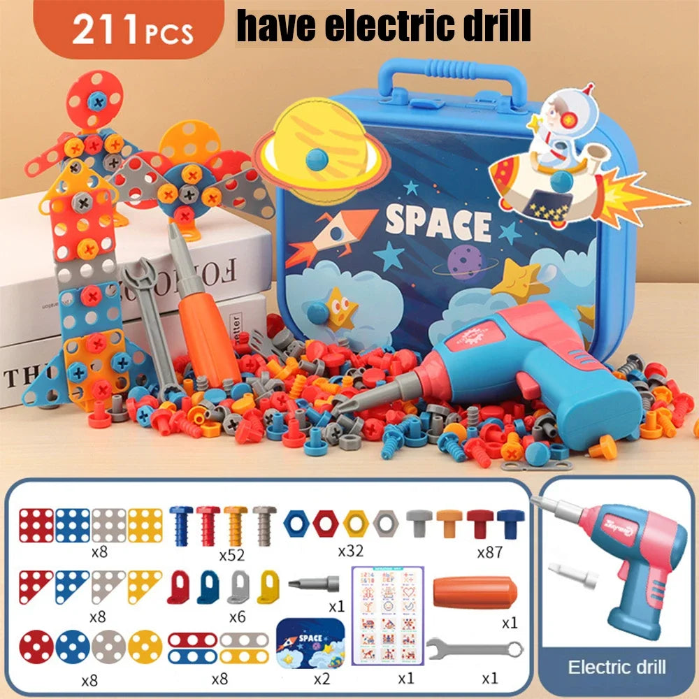 Children’s Electric Drill Tool Set – 3D Puzzle Assembly & Pretend Play Toys