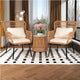 3-Piece Patio Bistro Set with Cushions & Glass Side Table – ANGDUO