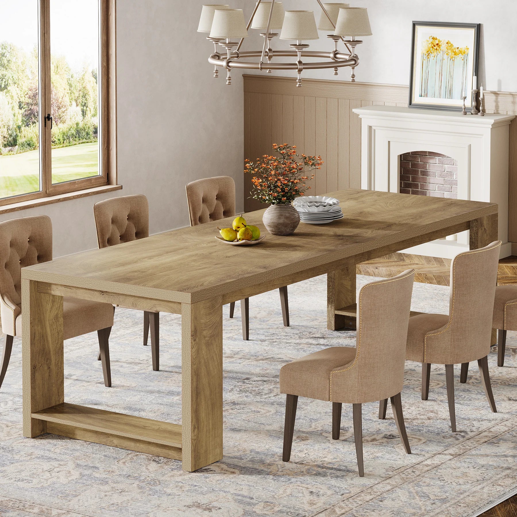 Tribesigns Extra Long Dining Table for 6-8
