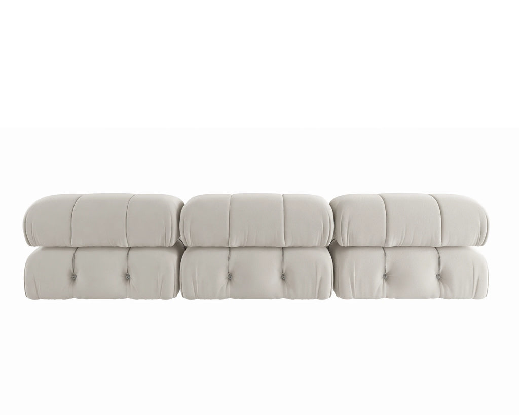 104" Modern Velvet 3-Seater Convertible Sofa