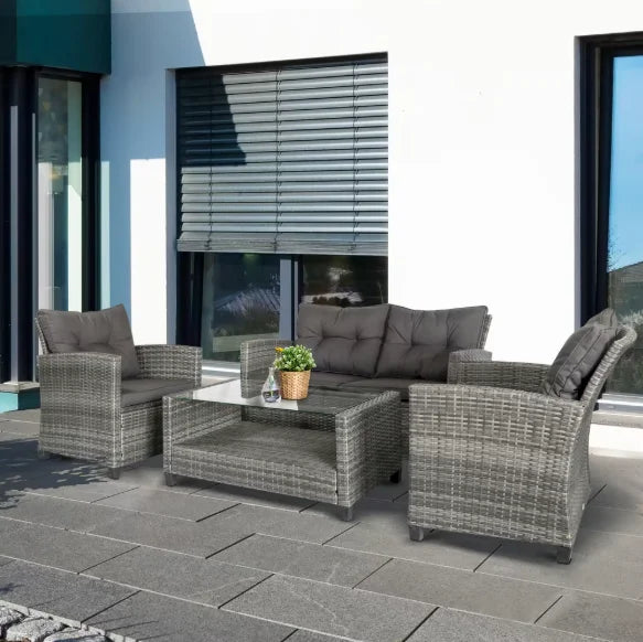Outsunny PE Wicker Patio Furniture Set – Stylish & Weather-Resistant
