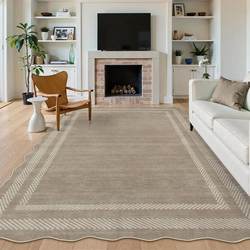 Modern Striped 8x10 Area Rug – Soft, Machine-Washable & Kid & Pet Friendly