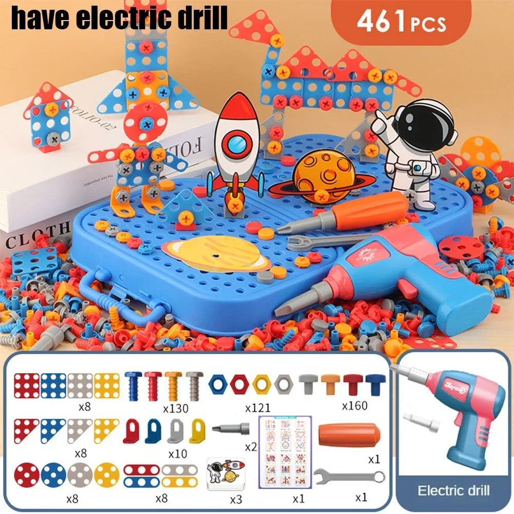 Kids Tool Set with Electric Drill – 3D Puzzle Educational Pretend Play Toy
