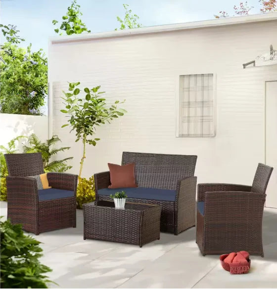 Outsunny PE Wicker Patio Furniture Set – Stylish & Weather-Resistant