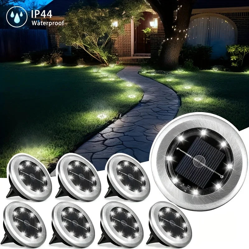 8-Pack Solar LED Garden Lights – Waterproof Outdoor Pathway Lamps