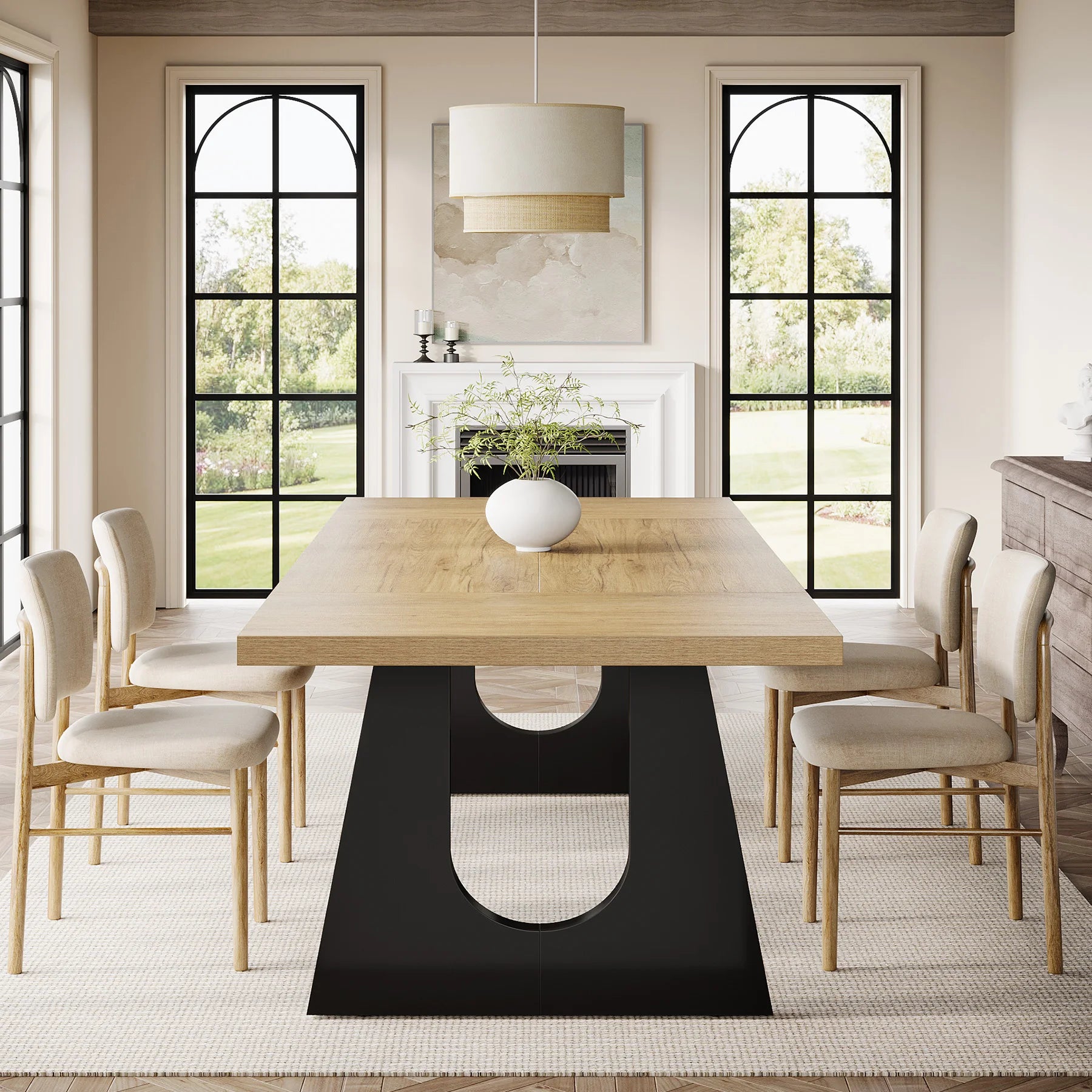 Large Wooden Dining Table for 6-8