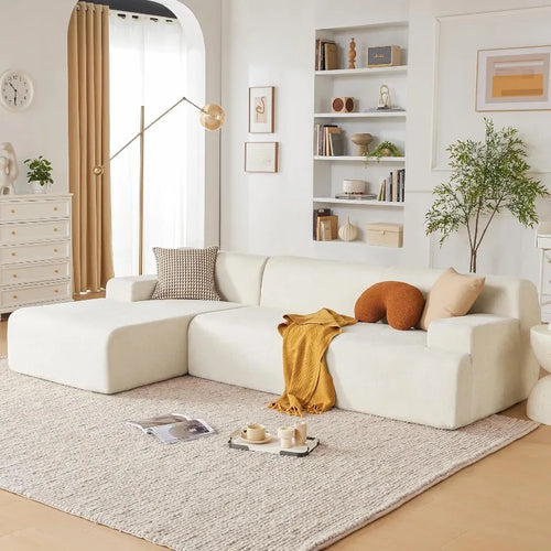 107" L-Shaped Modular Cloud Sofa with High-Density Foam
