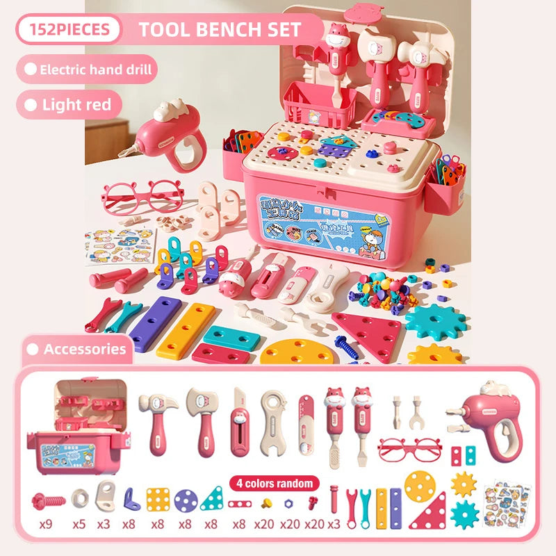 Children’s Play Tool Set with Electric Drill – Educational DIY Toolbox Toy