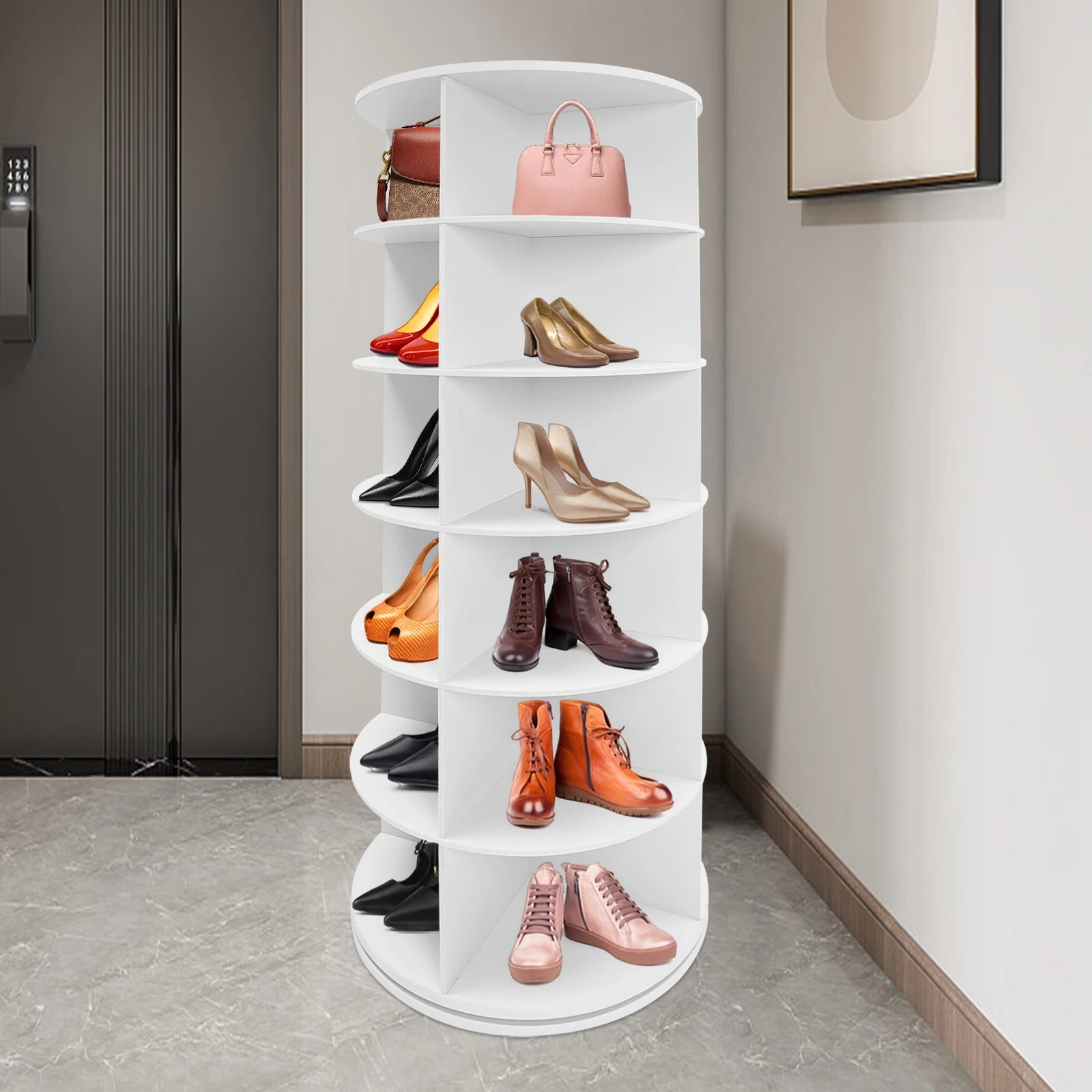 360° Rotating Shoe Rack – 6-Tier Freestanding Storage Organizer for 24 Pairs
