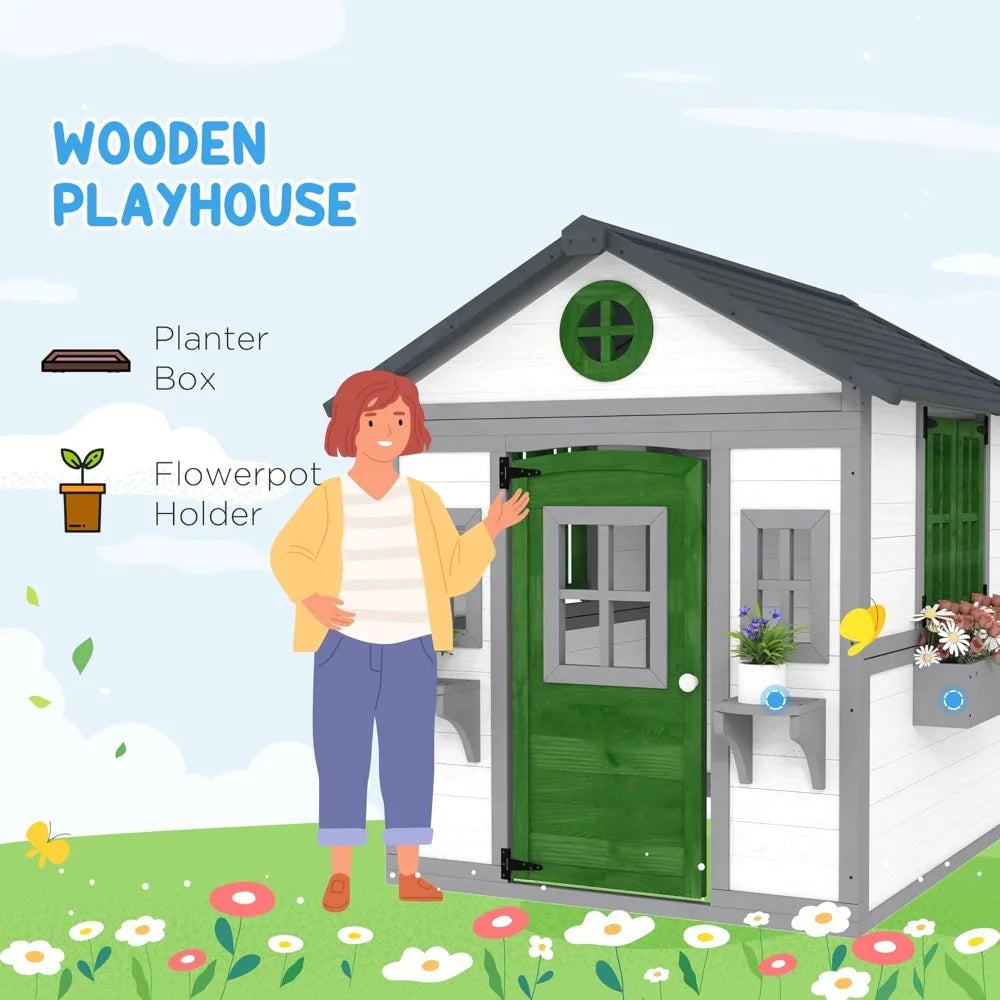 Cozy Cottage Kids Outdoor Playhouse | Convertible Backyard Playhouse