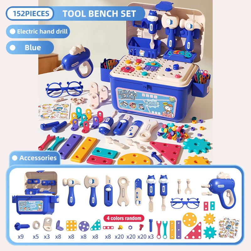 Children’s Play Tool Set with Electric Drill – Educational DIY Toolbox Toy