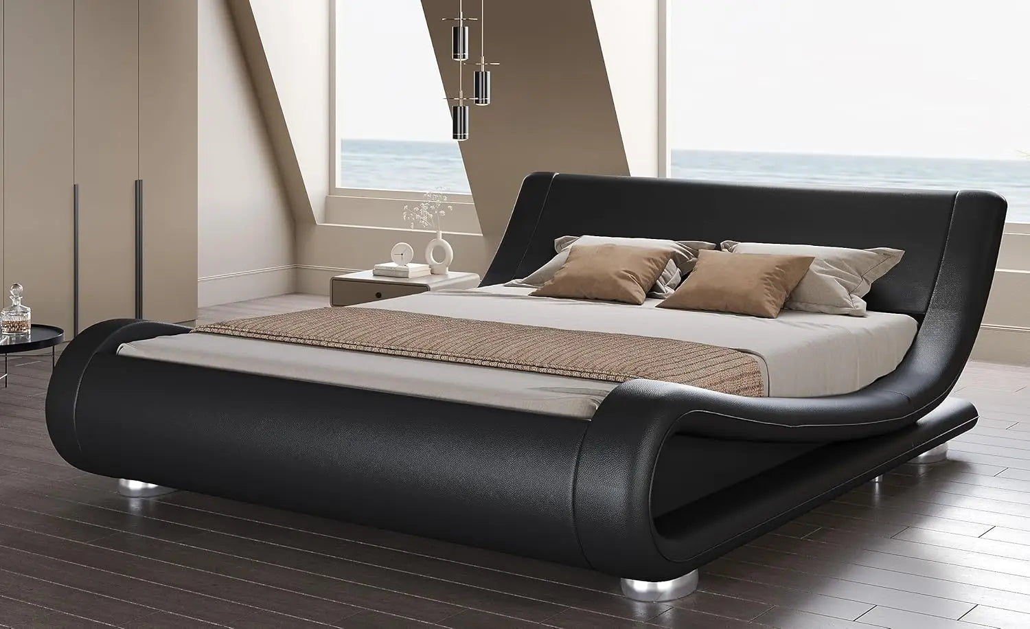 Modern Adjustable Leather Platform Bed – Ergonomic & Comfortable