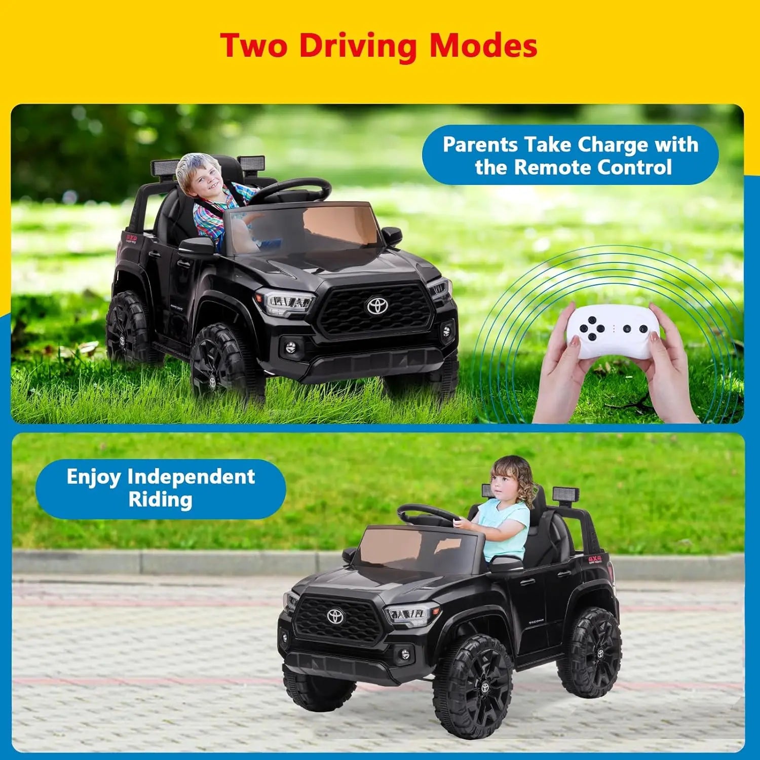 12V Kids Ride-On Truck | Electric Battery-Powered Car with Parental Remote, LED Lights & Sounds | Ages 3–6