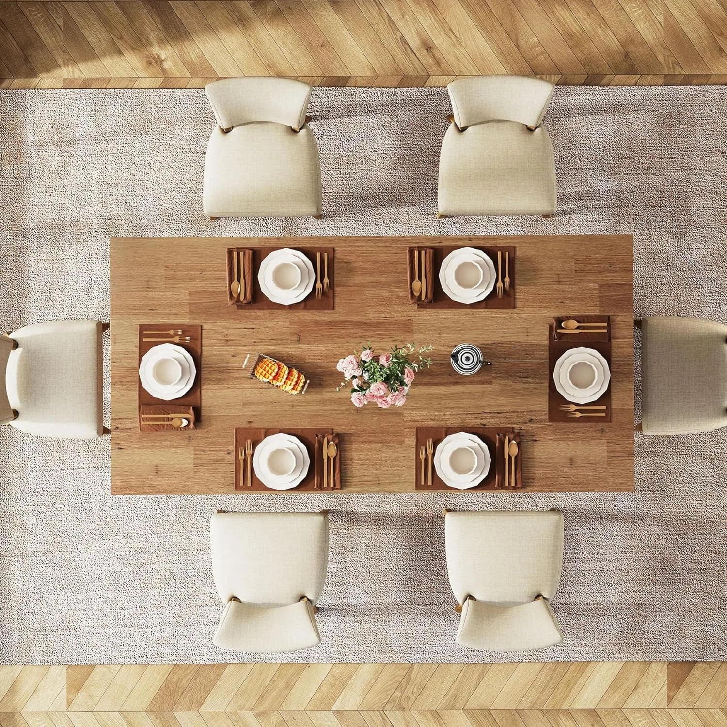 Farmhouse 63" Dining Table – Spacious & Durable