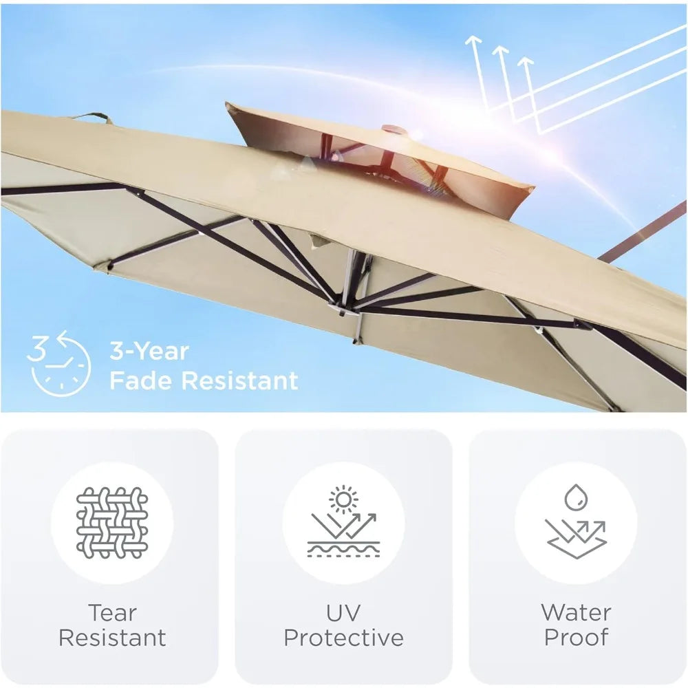Rectangular Cantilever Patio Umbrella – 360° Rotation & Adjustable Tilt