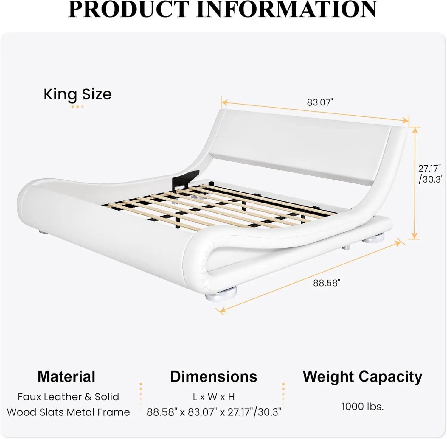 Modern Adjustable Leather Platform Bed – Ergonomic & Comfortable