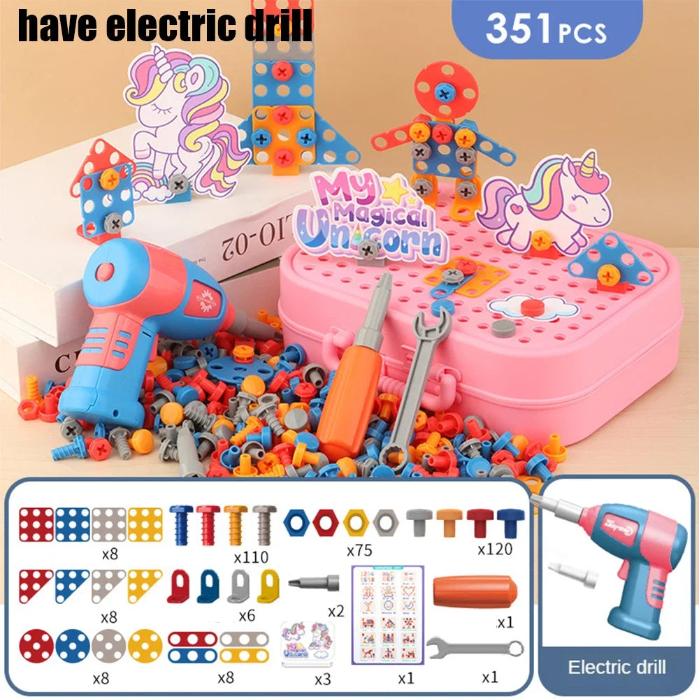 Children’s Electric Drill Tool Set – 3D Puzzle Assembly & Pretend Play Toys