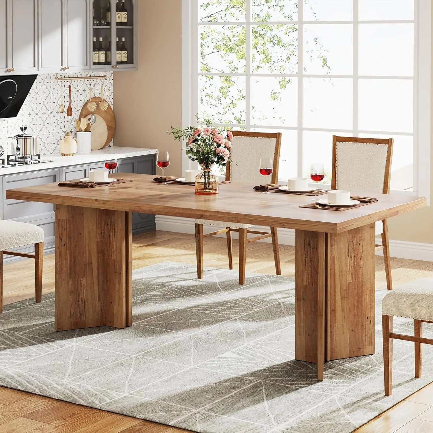 Farmhouse 63" Dining Table – Spacious & Durable